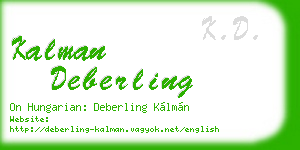 kalman deberling business card